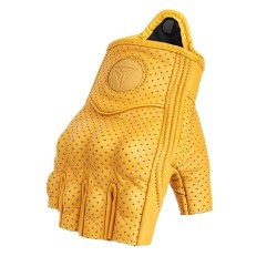 Manusi moto/atv/bicicleta piele fara degete MotoWolf, protectie carbon, Galben