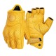 Manusi moto/atv/bicicleta piele fara degete MotoWolf, protectie carbon, Galben