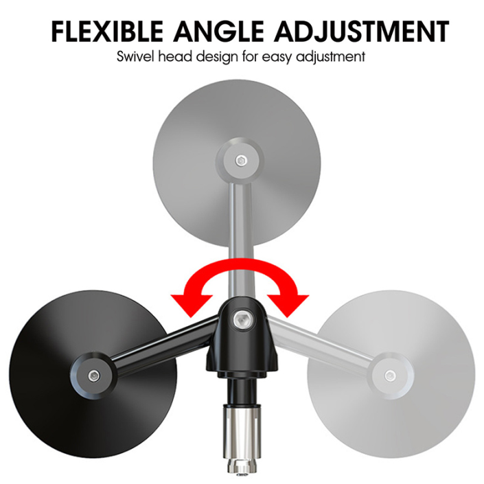 Set 2 oglinzi moto rotunde din aluminiu cu prindere la capatul ghidonului, reglabile, anticoruziune, Pes Holding Set 2 oglinzi moto rotunde din aluminiu cu prindere la capatul ghidonului, reglabile, anticoruziune, Pes Holding