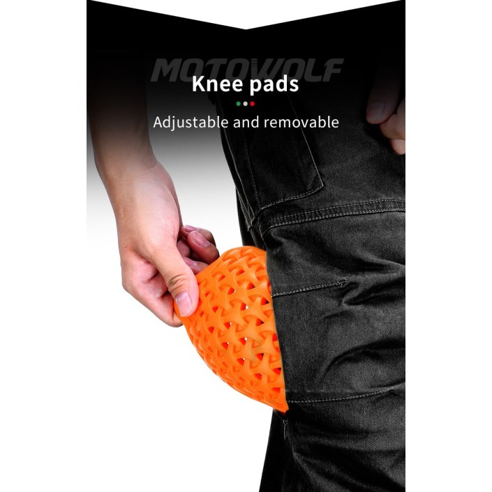 Pantaloni moto cu protectii certificate CE, protectii incluse ajustabile si detasabile, buzunare multiple, Negru Pantaloni moto cu protectii certificate CE, protectii incluse ajustabile si detasabile, buzunare multiple, Negru