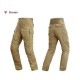 Pantaloni moto cu protectii certificate CE, protectii incluse ajustabile si detasabile, buzunare multiple, Maro
