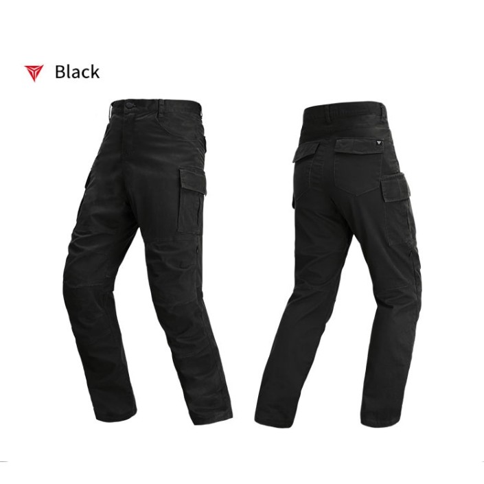 Pantaloni moto cu protectii certificate CE, protectii incluse ajustabile si detasabile, buzunare multiple, Negru Pantaloni moto cu protectii certificate CE, protectii incluse ajustabile si detasabile, buzunare multiple, Negru