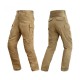 Pantaloni moto cu protectii certificate CE, protectii incluse ajustabile si detasabile, buzunare multiple, Maro