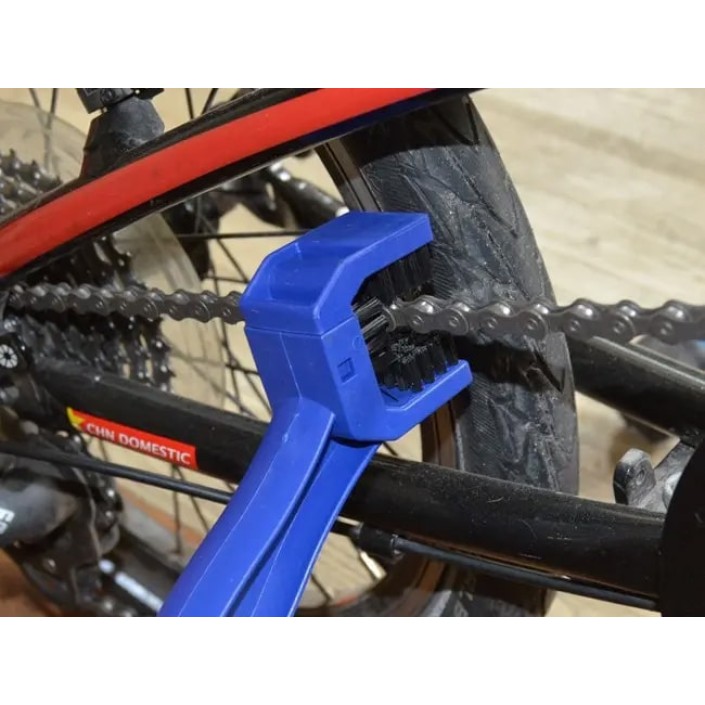 Perie pentru curatat lant moto, bicicleta, Albastru, Pes holding Perie pentru curatat lant moto, bicicleta, Albastru, Pes holding