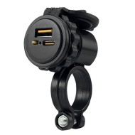 Priza moto/auto/atv fast charge, 3.1a, port usb, port usb-C, impermeabil, inlcude 2 tipuri de prindere, 18W, buton on/off, Pes Holding