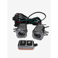 Set 2 Proiectoare LED cu Lupă pentru Motocicletă - Dimensiuni Mici, Intensitate Reglabilă, Comandă Wireless, 8000LM