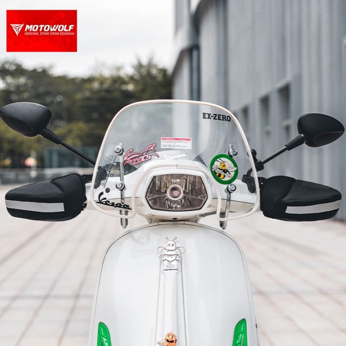 Set 2 protectii vant maini pentru ghidon moto , impermeabile, interior calduros, potrivite pentru vremea rece, universale, Motowolf Set 2 protectii vant maini pentru ghidon moto , impermeabile, interior calduros, potrivite pentru vremea rece, universale, Motowolf