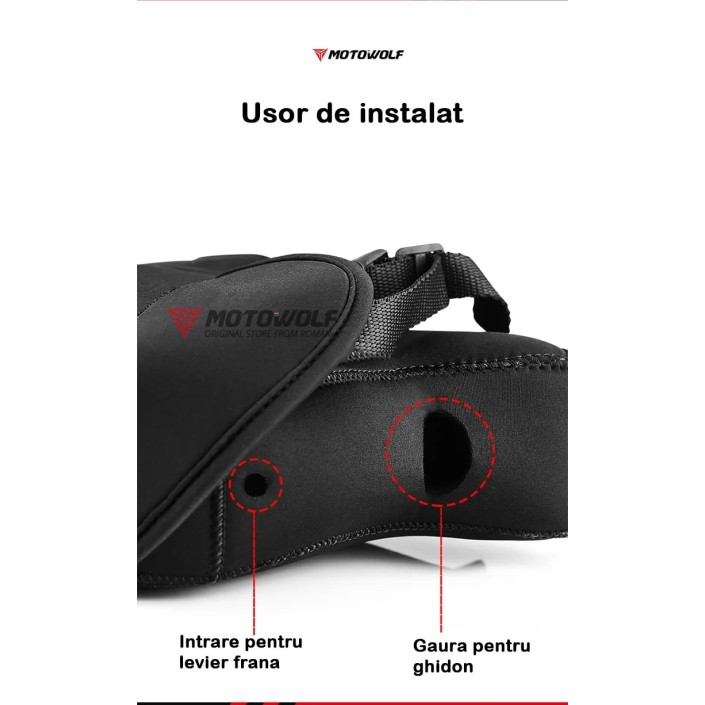 Set 2 protectii vant maini pentru ghidon moto , impermeabile, interior calduros, potrivite pentru vremea rece, universale, Motowolf Set 2 protectii vant maini pentru ghidon moto , impermeabile, interior calduros, potrivite pentru vremea rece, universale, Motowolf