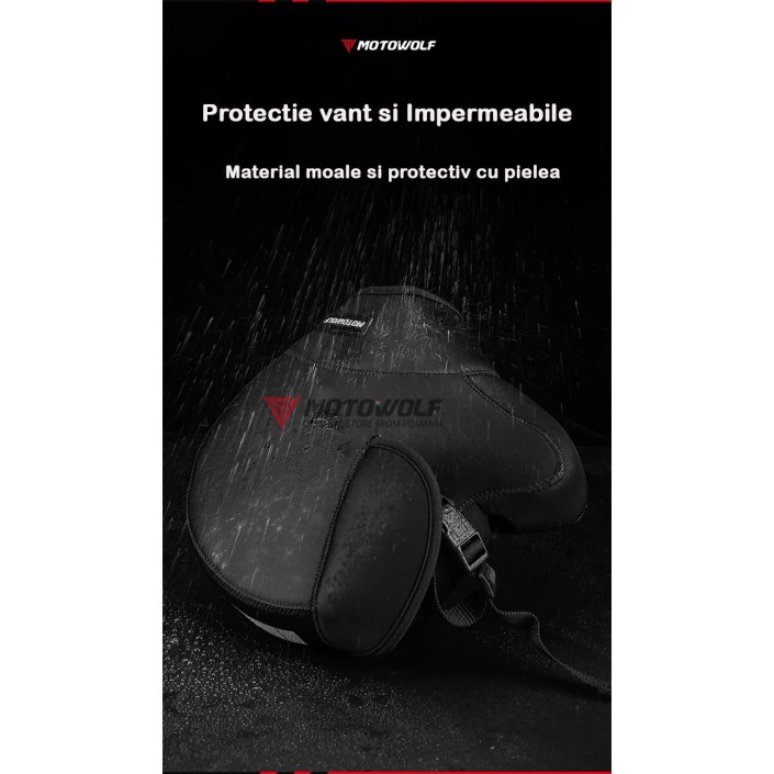 Set 2 protectii vant maini pentru ghidon moto , impermeabile, interior calduros, potrivite pentru vremea rece, universale, Motowolf Set 2 protectii vant maini pentru ghidon moto , impermeabile, interior calduros, potrivite pentru vremea rece, universale, Motowolf