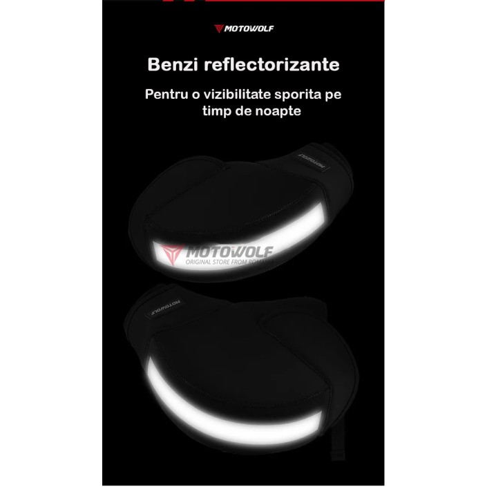 Set 2 protectii vant maini pentru ghidon moto , impermeabile, interior calduros, potrivite pentru vremea rece, universale, Motowolf Set 2 protectii vant maini pentru ghidon moto , impermeabile, interior calduros, potrivite pentru vremea rece, universale, Motowolf