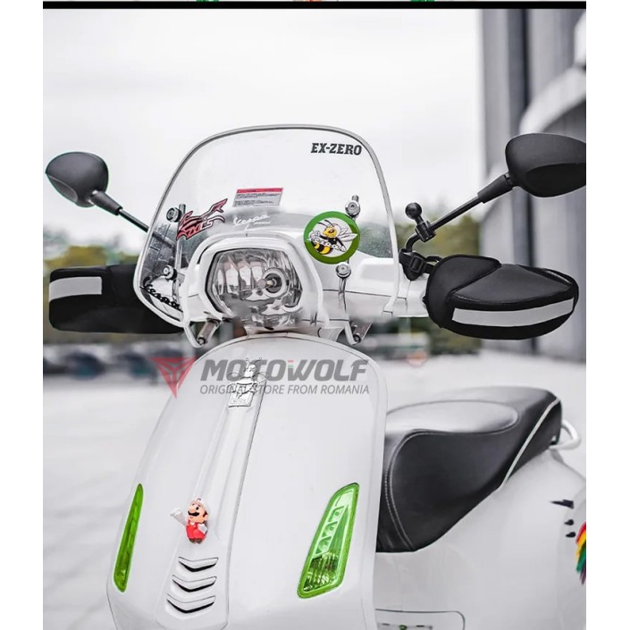 Set 2 protectii vant maini pentru ghidon moto , impermeabile, interior calduros, potrivite pentru vremea rece, universale, Motowolf Set 2 protectii vant maini pentru ghidon moto , impermeabile, interior calduros, potrivite pentru vremea rece, universale, Motowolf