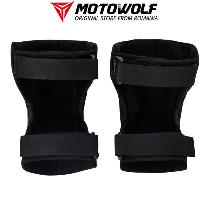 Set genunchere si cotiere moto/ciclism reflectorizante MOTOWOLF, ajustabile, material respirabil, universale