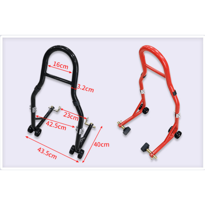 Stander de motocicleta spate universal, reglabil, include 2 tipuri de adaptoare de prindere , pin L si Y, Negru Stander de motocicleta spate universal, reglabil, include 2 tipuri de adaptoare de prindere , pin L si Y, Negru