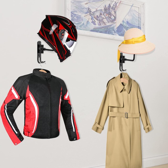 Suport de perete pentru casca moto, palarie, geaca moto, reglabil 180°, anticoroziune, Pes Holding Suport de perete pentru casca moto, palarie, geaca moto, reglabil 180°, anticoroziune, Pes Holding