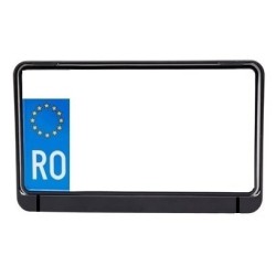 Suport placuta inmatriculare moto, potrivit pentru motocicleta, scuter, atv, 24.7 cm x 14.6 cm, Negru