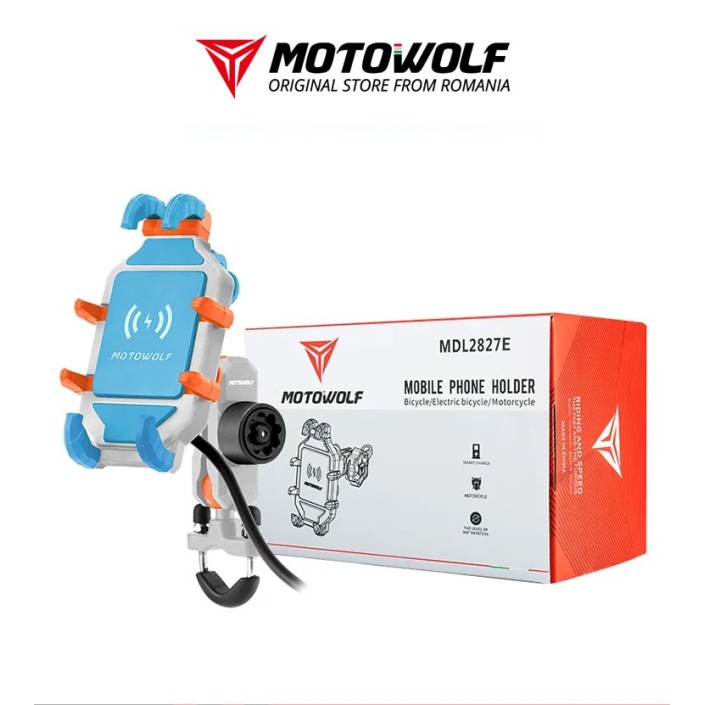 Suport Telefon Moto, atv, scuter antivibratii MOTOWOLF cu incarcare wireless si port Usb, Universal, Robust , prindere cadru Suport Telefon Moto, atv, scuter antivibratii MOTOWOLF cu incarcare wireless si port Usb, Universal, Robust , prindere cadru