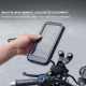 Suport Moto Telefon 360° Rotativ cu Carcasă Impermeabilă și Încărcare USB - Compatibil Telefoane 4.7-6.6 inch, prindere cadru+oglinda